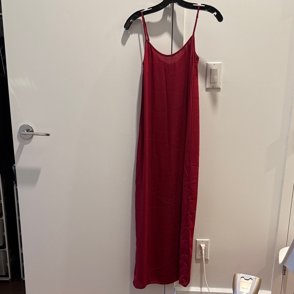J. Crew Red Maxi Dress with Spaghetti Straps